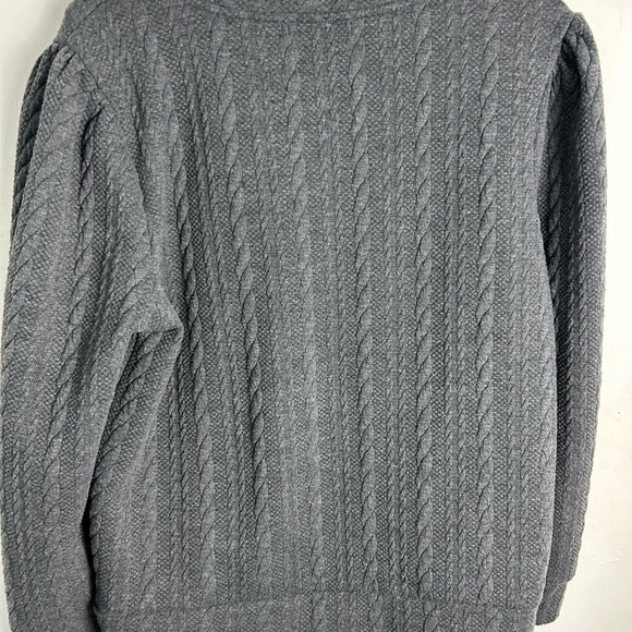 Charcoal Cable Knit Crewneck Sweater - Picture 5 of 6